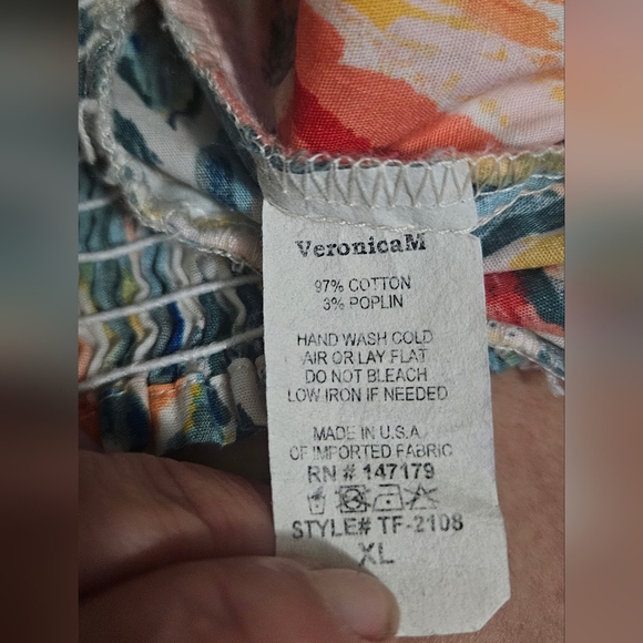 VERONICA M Polly Poplin Puff Sleeve Blouse In Multi Printed. Size XL NWOT - Picture 6 of 13